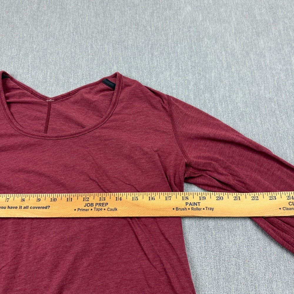 Lululemon Shirt‎ Womens 8 Maroon Yogini 5 Year Long Sleeve Tee Athletic Yoga Gym - Picture 4 of 10